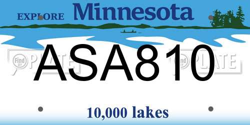 ASA810 Minnesota License Plate
