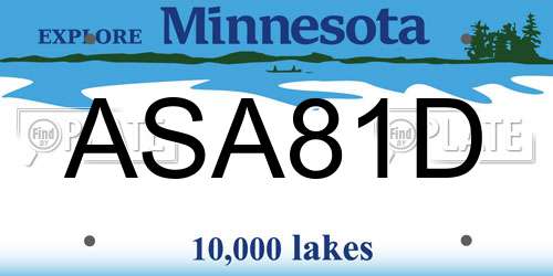 ASA81D Minnesota License Plate
