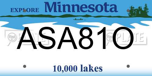 ASA81O Minnesota License Plate