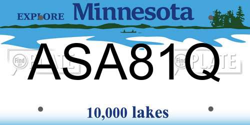 ASA81Q Minnesota License Plate