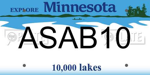 ASAB10 Minnesota License Plate