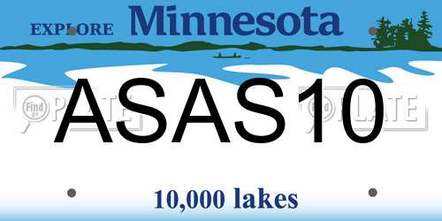 ASAS10 Minnesota License Plate