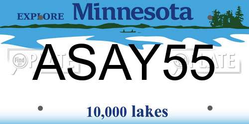 ASAY55 Minnesota License Plate