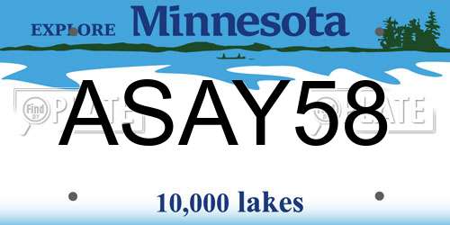 ASAY58 Minnesota License Plate