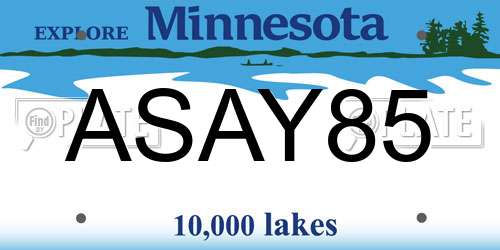 ASAY85 Minnesota License Plate