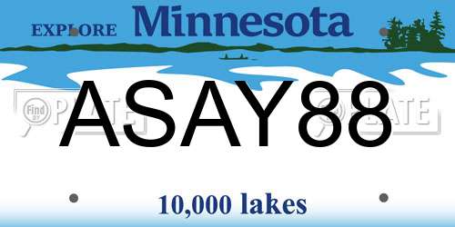 ASAY88 Minnesota License Plate