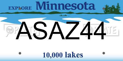 ASAZ44 Minnesota License Plate