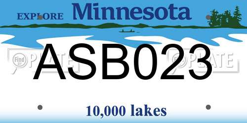 ASB023 Minnesota License Plate