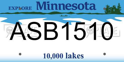 ASB1510 Minnesota License Plate