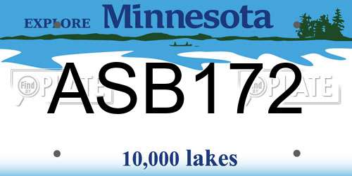 ASB172 Minnesota License Plate