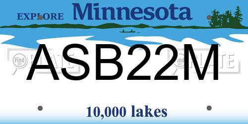 ASB22M Minnesota License Plate