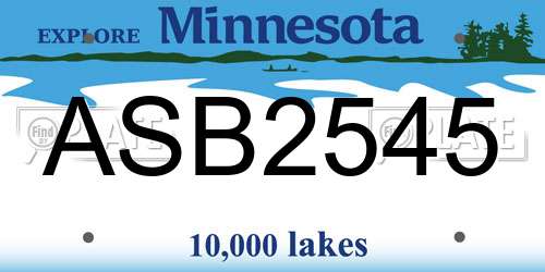 ASB2545 Minnesota License Plate
