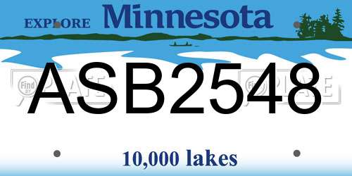 ASB2548 Minnesota License Plate