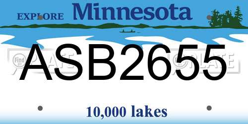 ASB2655 Minnesota License Plate