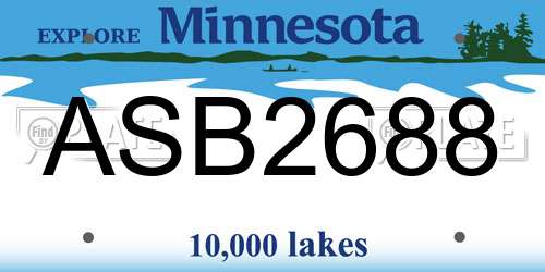 ASB2688 Minnesota License Plate
