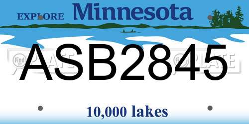ASB2845 Minnesota License Plate