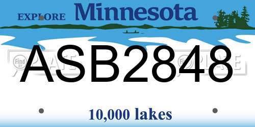 ASB2848 Minnesota License Plate