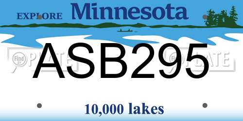 ASB295 Minnesota License Plate