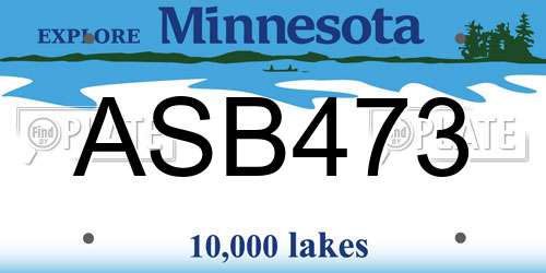 ASB473 Minnesota License Plate