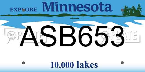 ASB653 Minnesota License Plate