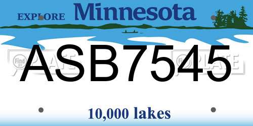 ASB7545 Minnesota License Plate