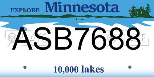 ASB7688 Minnesota License Plate