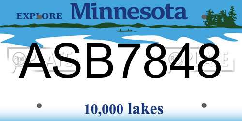 ASB7848 Minnesota License Plate