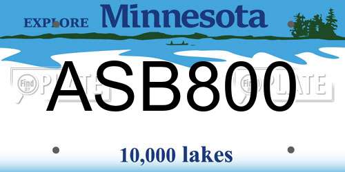 ASB800 Minnesota License Plate