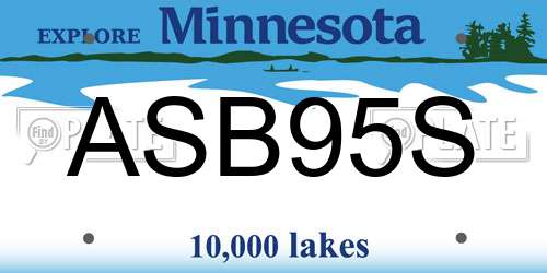 ASB95S Minnesota License Plate