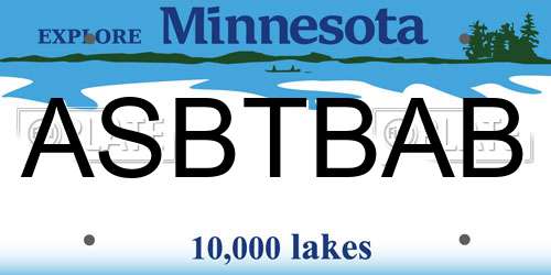 ASBTBAB Minnesota License Plate