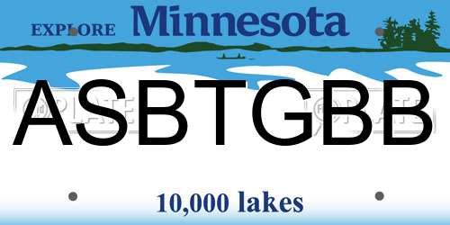 ASBTGBB Minnesota License Plate