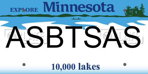 ASBTSAS Minnesota License Plate