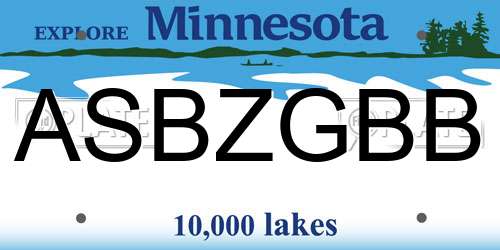 ASBZGBB Minnesota License Plate