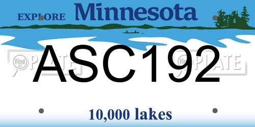 ASC192 Minnesota License Plate