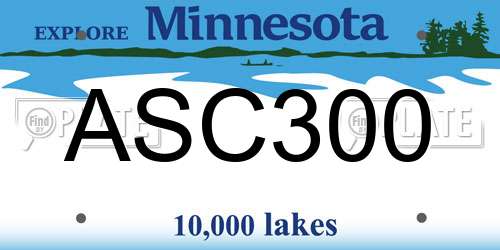 ASC300 Minnesota License Plate