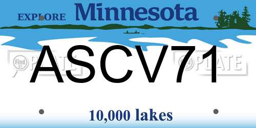 ASCV71 Minnesota License Plate