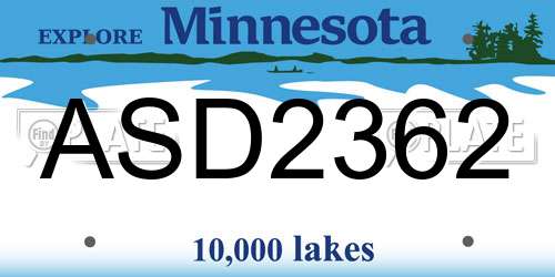 ASD2362 Minnesota License Plate