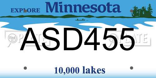 ASD455 Minnesota License Plate