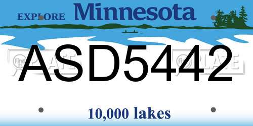 ASD5442 Minnesota License Plate