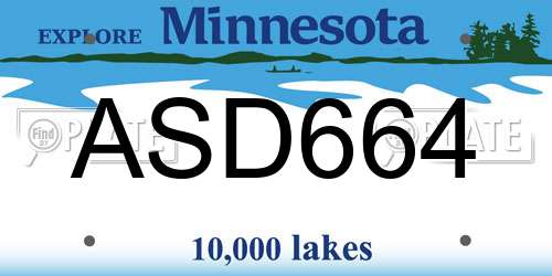 ASD664 Minnesota License Plate