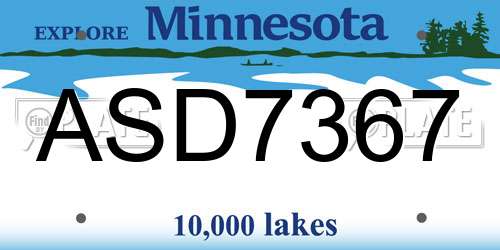 ASD7367 Minnesota License Plate