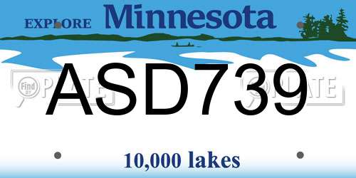 ASD739 Minnesota License Plate