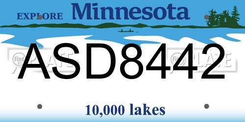 ASD8442 Minnesota License Plate