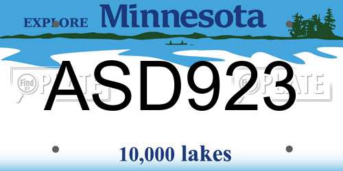 ASD923 Minnesota License Plate