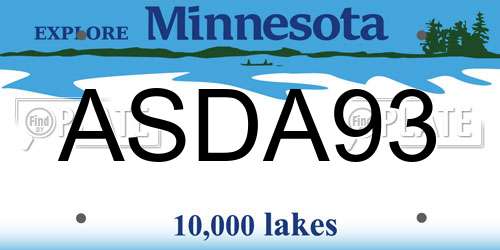 ASDA93 Minnesota License Plate
