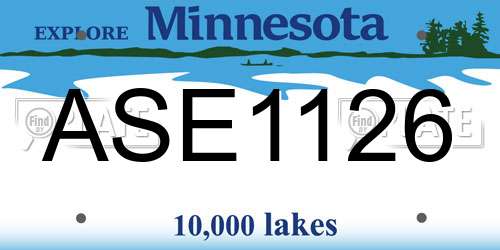 ASE1126 Minnesota License Plate