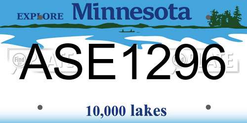 ASE1296 Minnesota License Plate