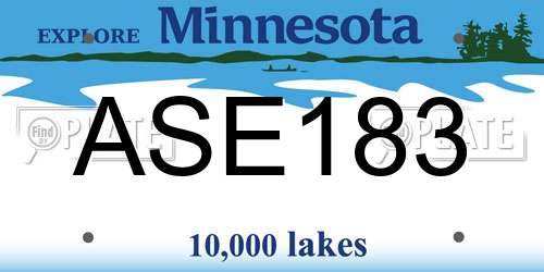 ASE183 Minnesota License Plate