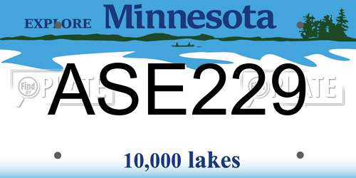 ASE229 Minnesota License Plate