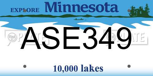 ASE349 Minnesota License Plate